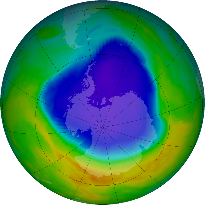 Antarctic ozone map for 03 November 1993